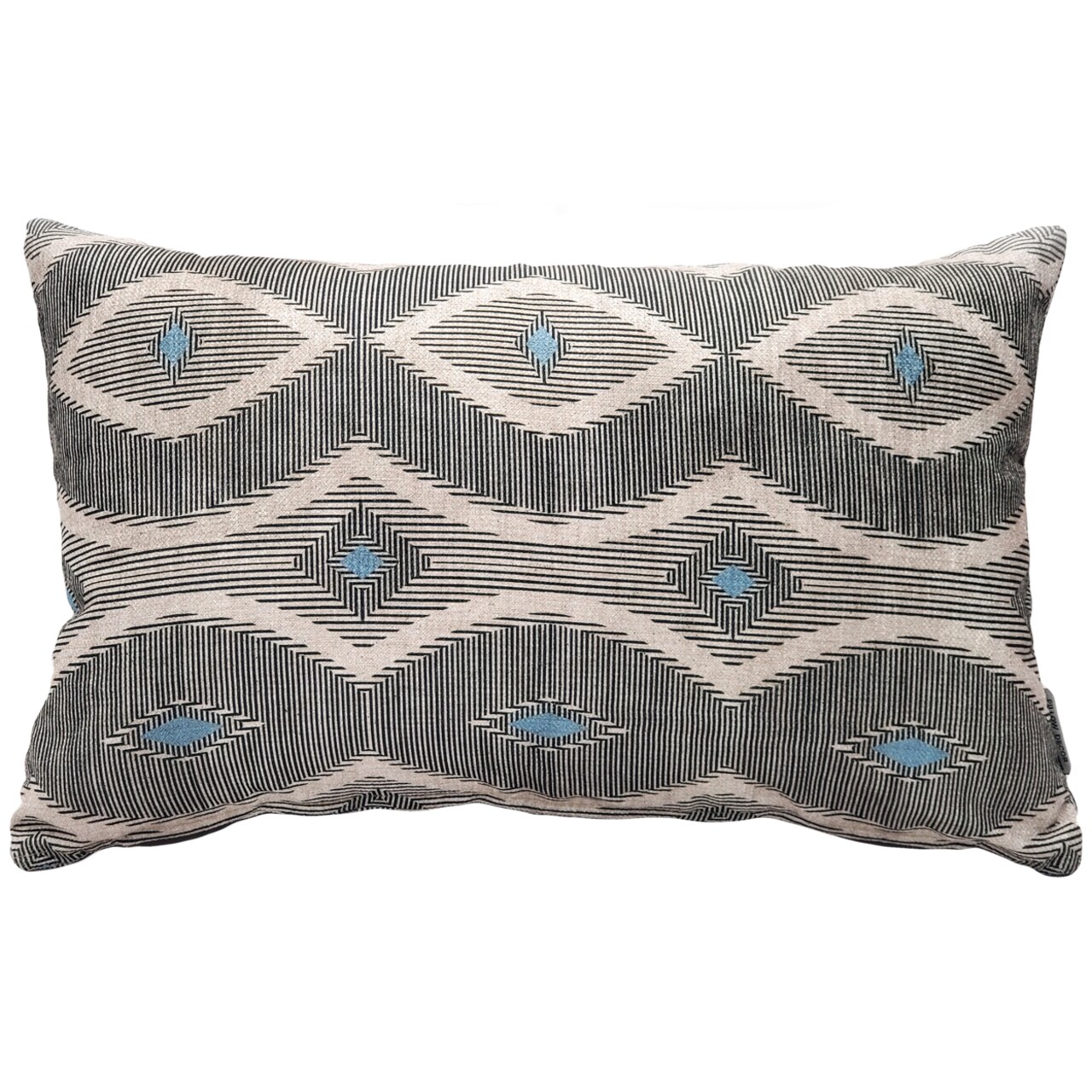 Pillow D�cor Desmond Blue Diamond Pillow 12x20 Inches Square, Complete Pillow with Polyfill Pillow Insert